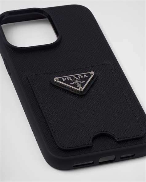 prada diamante phone case|Black Saffiano Leather Cover For Iphone 15 Pro Max.